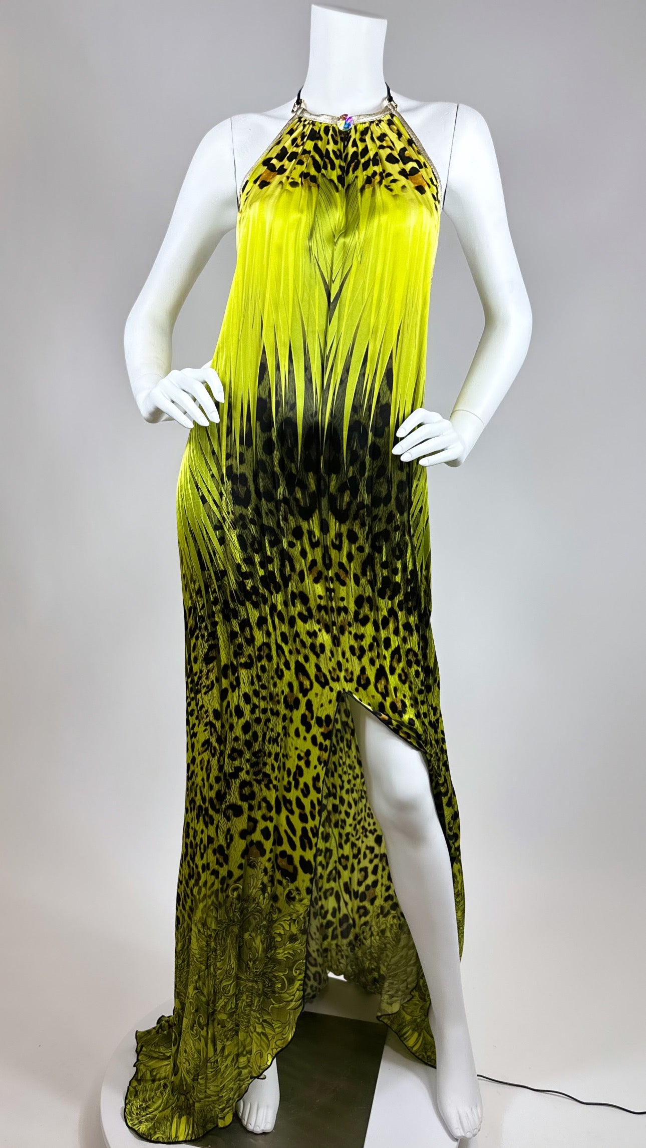 Scarf open back long dress