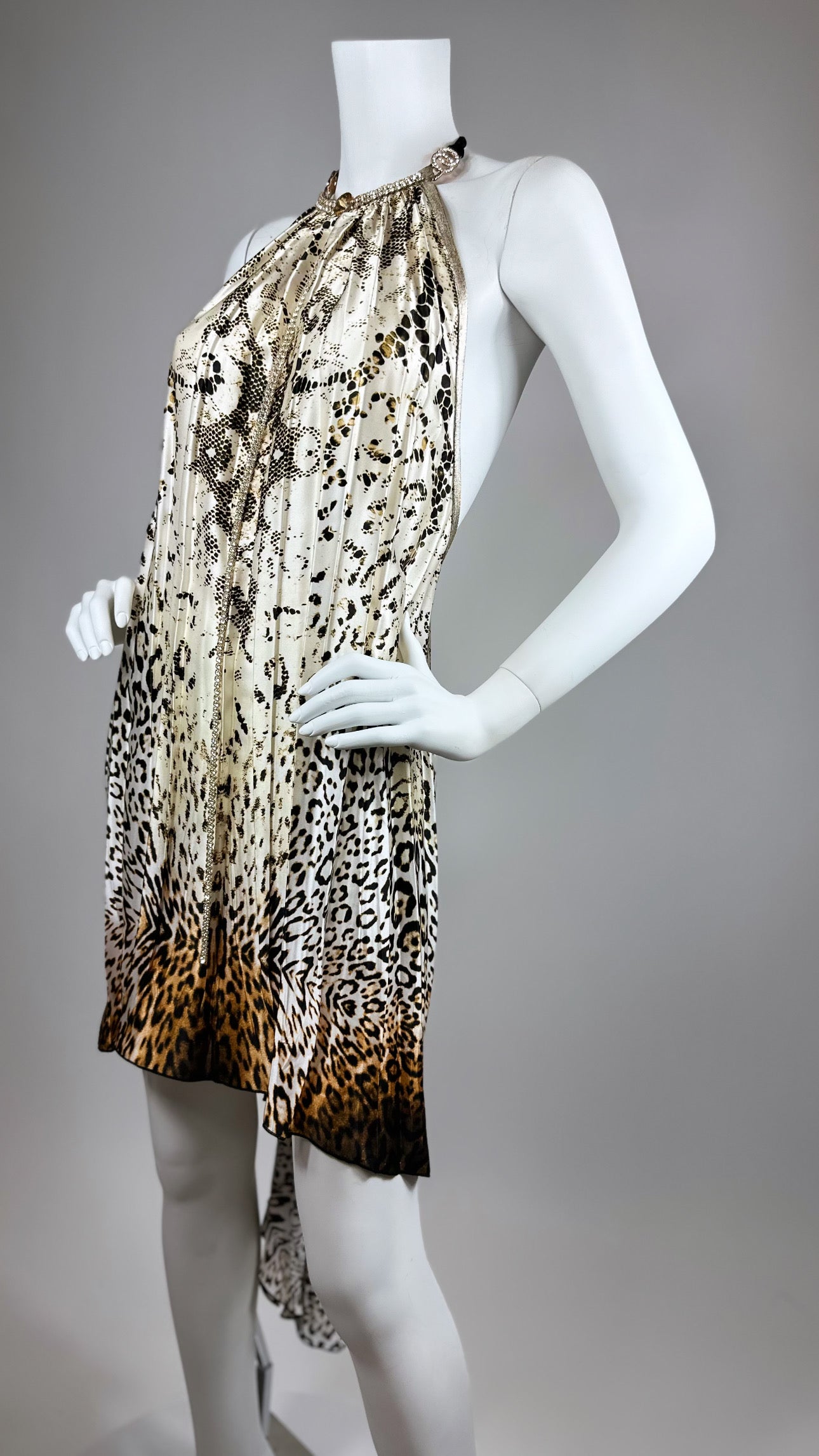 Scarf open back short dress