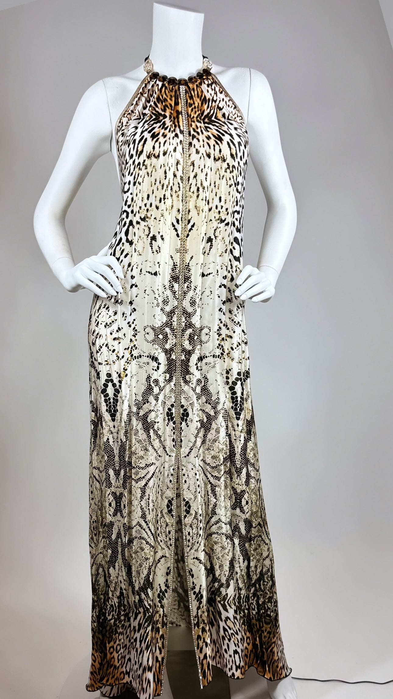 Scarf open back long dress