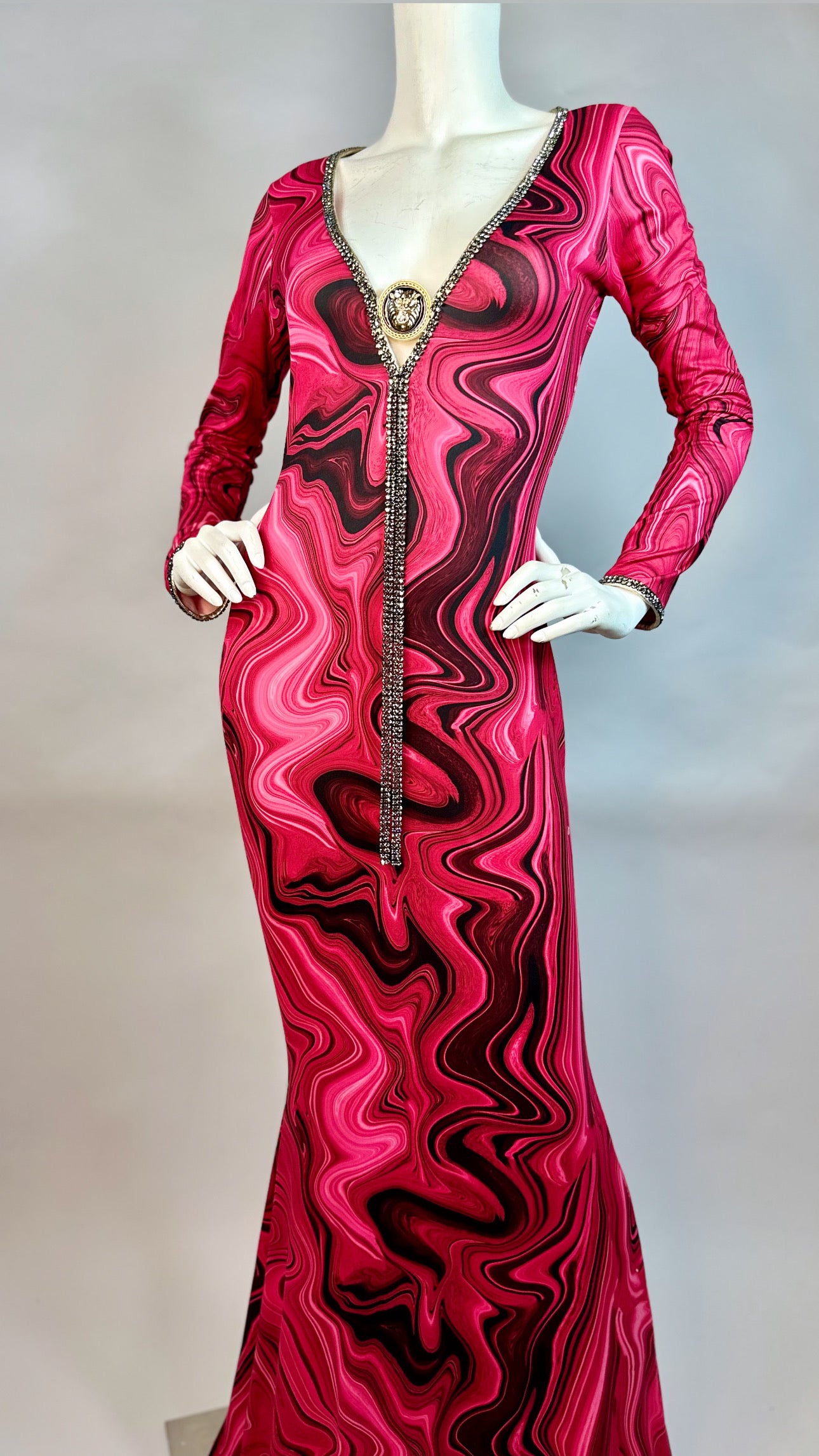 Mermaid style long dress with medallion