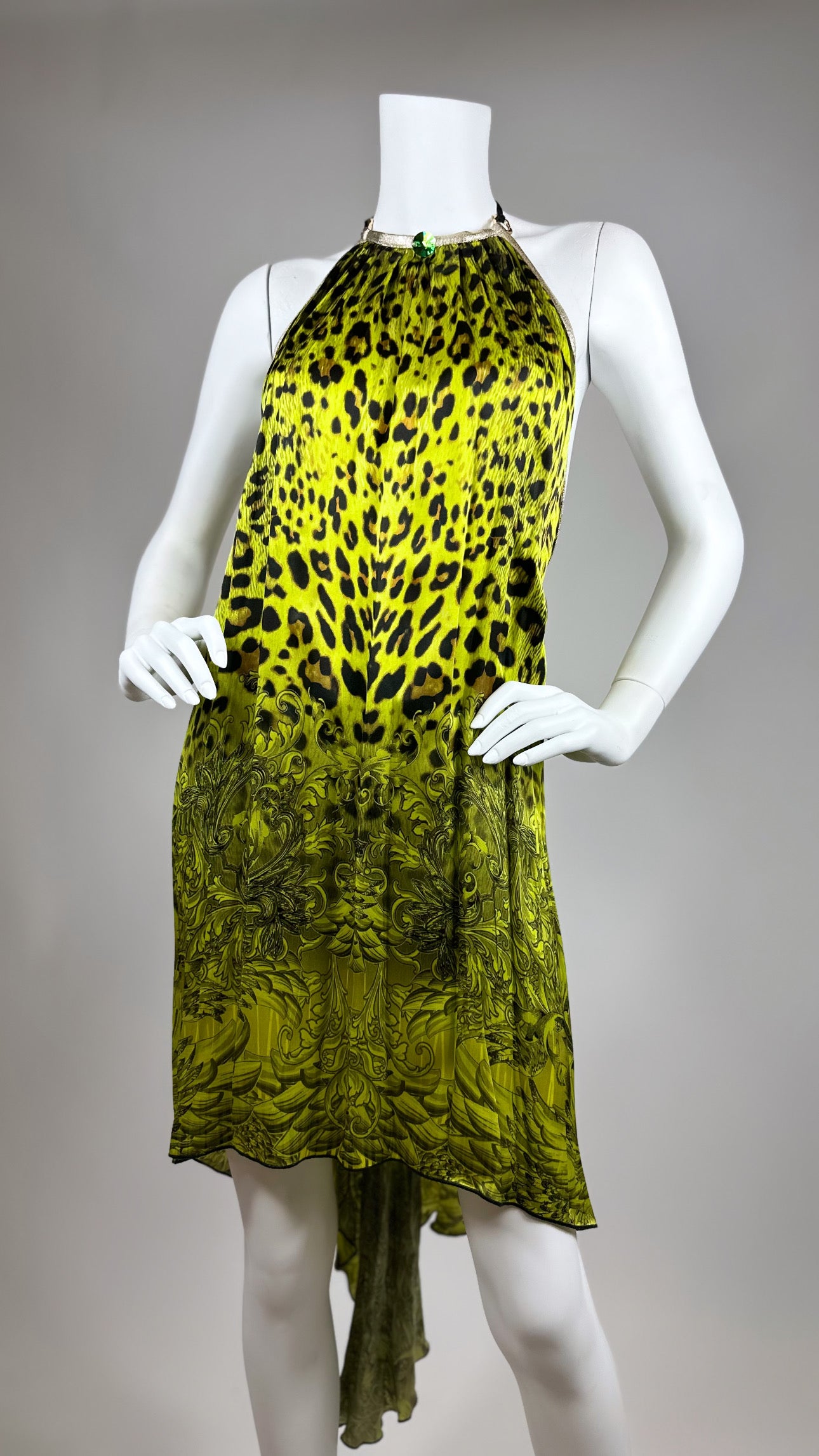 Scarf open back short dress