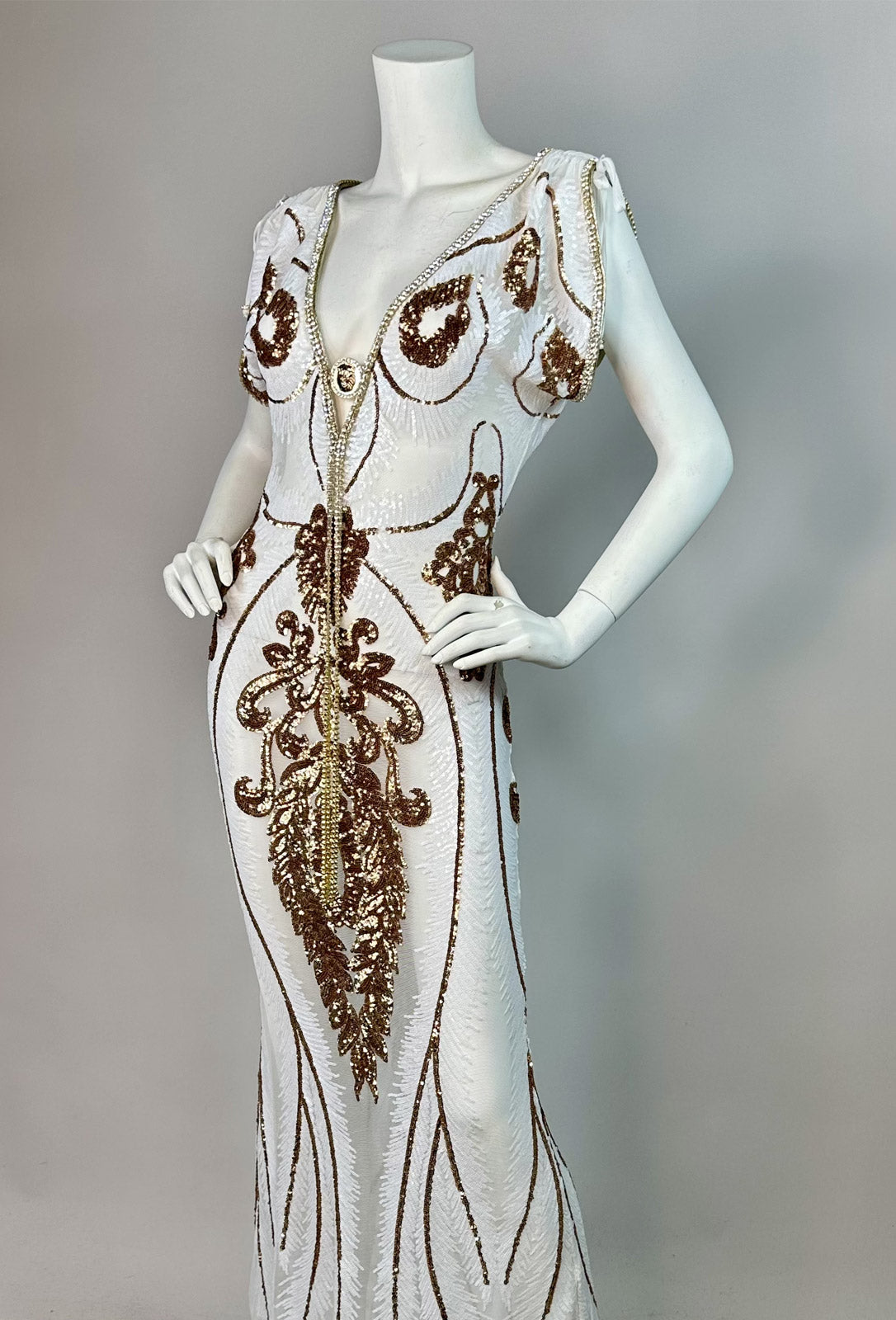 Troy long beaded dress