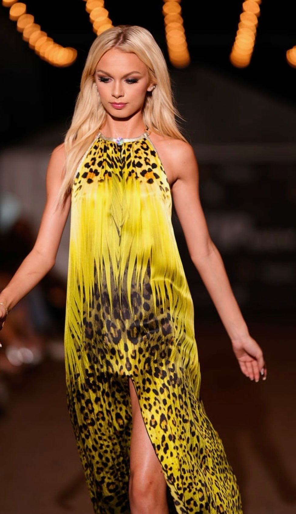 Scarf open back long dress