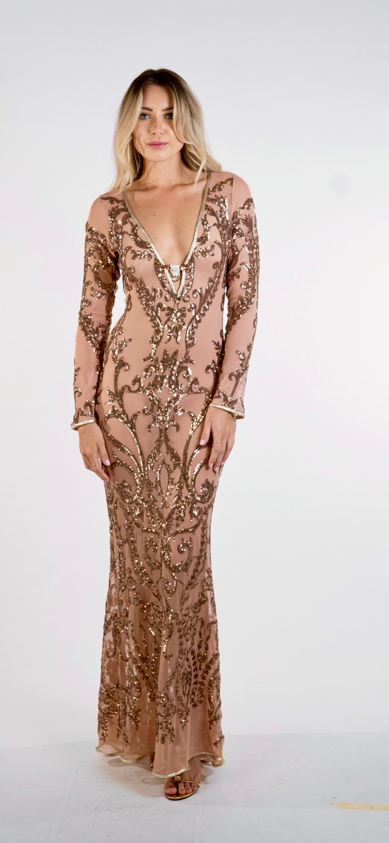 Evening beaded gown