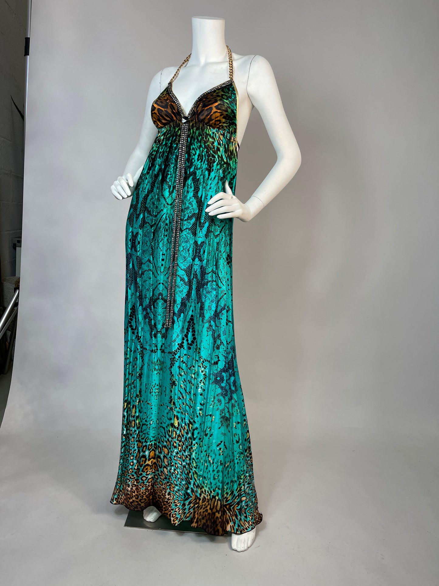 Halter open back long dress